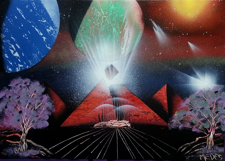 Spray-paint planeten